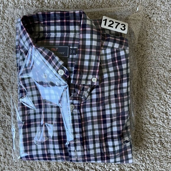 Vineyard Vines Mens S Gingham Pink Blue Green Classic Fit Tucker Shirt Preppy - Picture 13 of 13